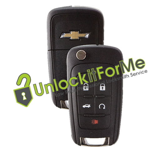 Chevy Cruze Impala Malibu Precut Keyless Entry Remote Flip Key Fob & Door Lock 